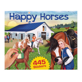 Crafting happy horses: A sticker book featuring horses and riders for Schylling 4079