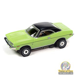 Green 1970 Plymouth Barracuda Gran Coupe toy car for Auto World SC390