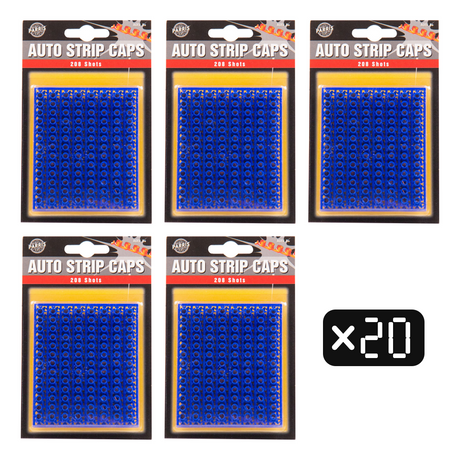 Single Shot Strip Caps 20-Pack — 4,160 Shots | 915 | Parris Toys bundle collage