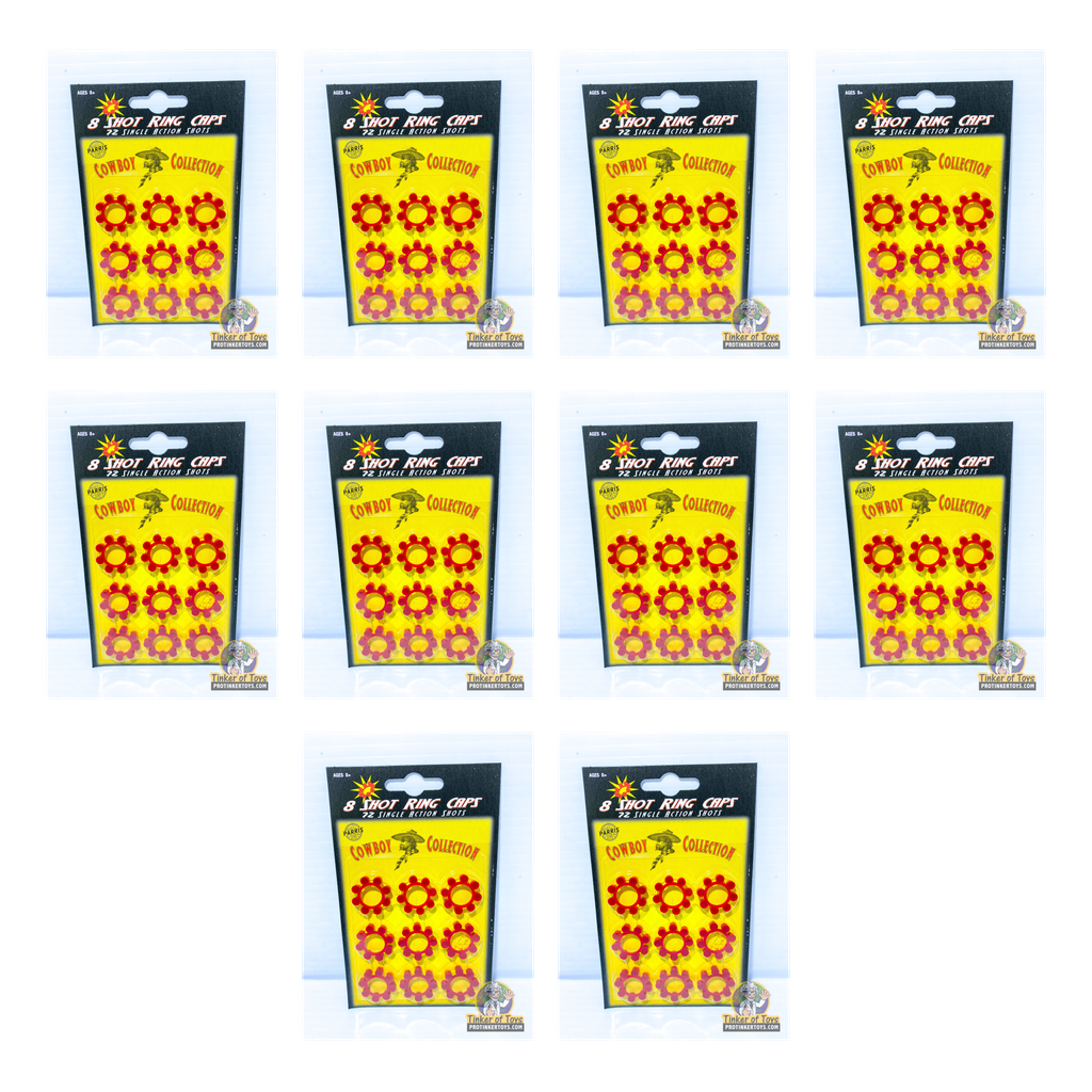8 Shot Ring Caps 10-Pack — 720 Shots | 913 | Parris Toys bundle collage