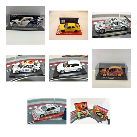 Super Mega Lot: Fly 1:32 Racing Car 8-Car Bundle — Fly bundle collage