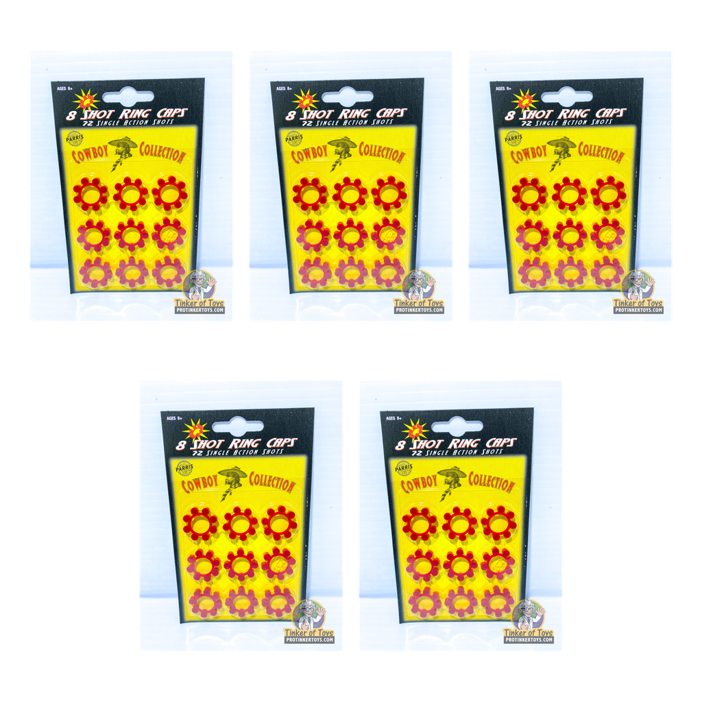 8 Shot Ring Caps 5-Pack — 360 Shots | 913 | Parris Toys bundle collage