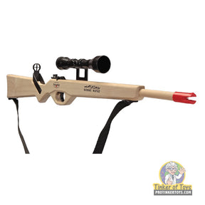 Toy range rifle with scope, sling, and blue ammo for Magnum Rubber Band Guns GL2RRSS