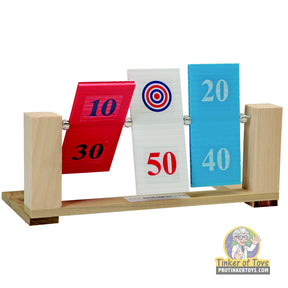 Spinner target game with red, white, and blue numbered sections for fun for Magnum Rubber Band Guns GL2RWBTO