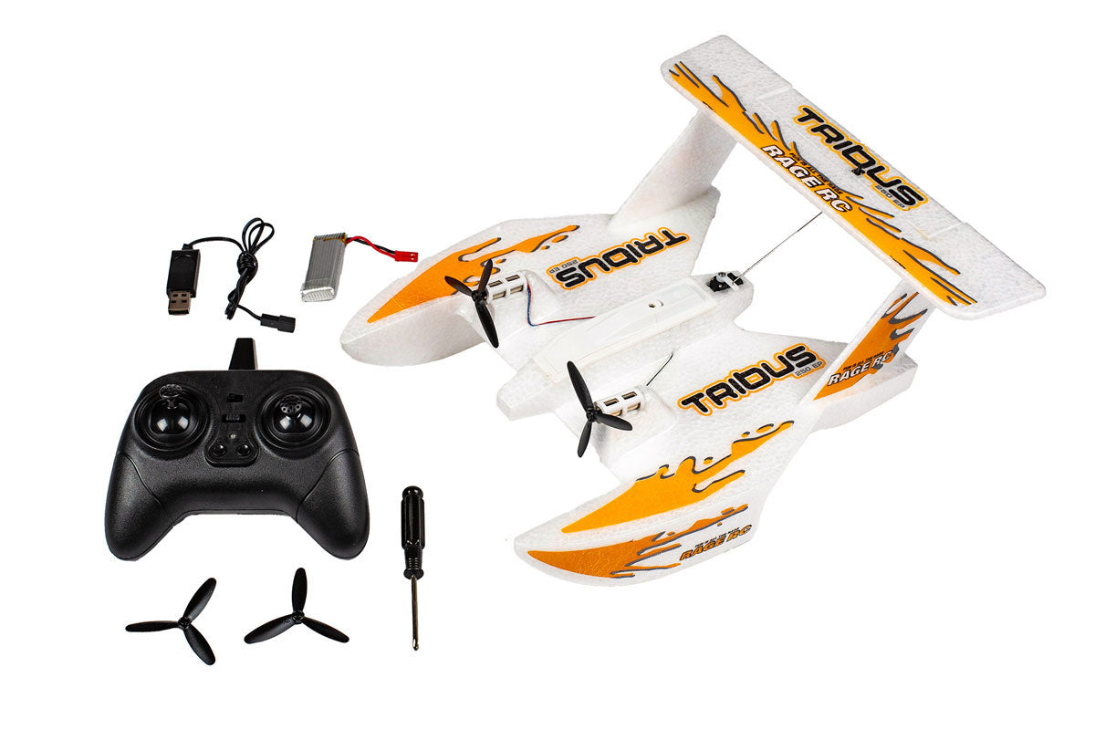 Tribus 250 Electric Powered RTF Amphibious Aircraft; Orange | RGR3101 | Rage R/C