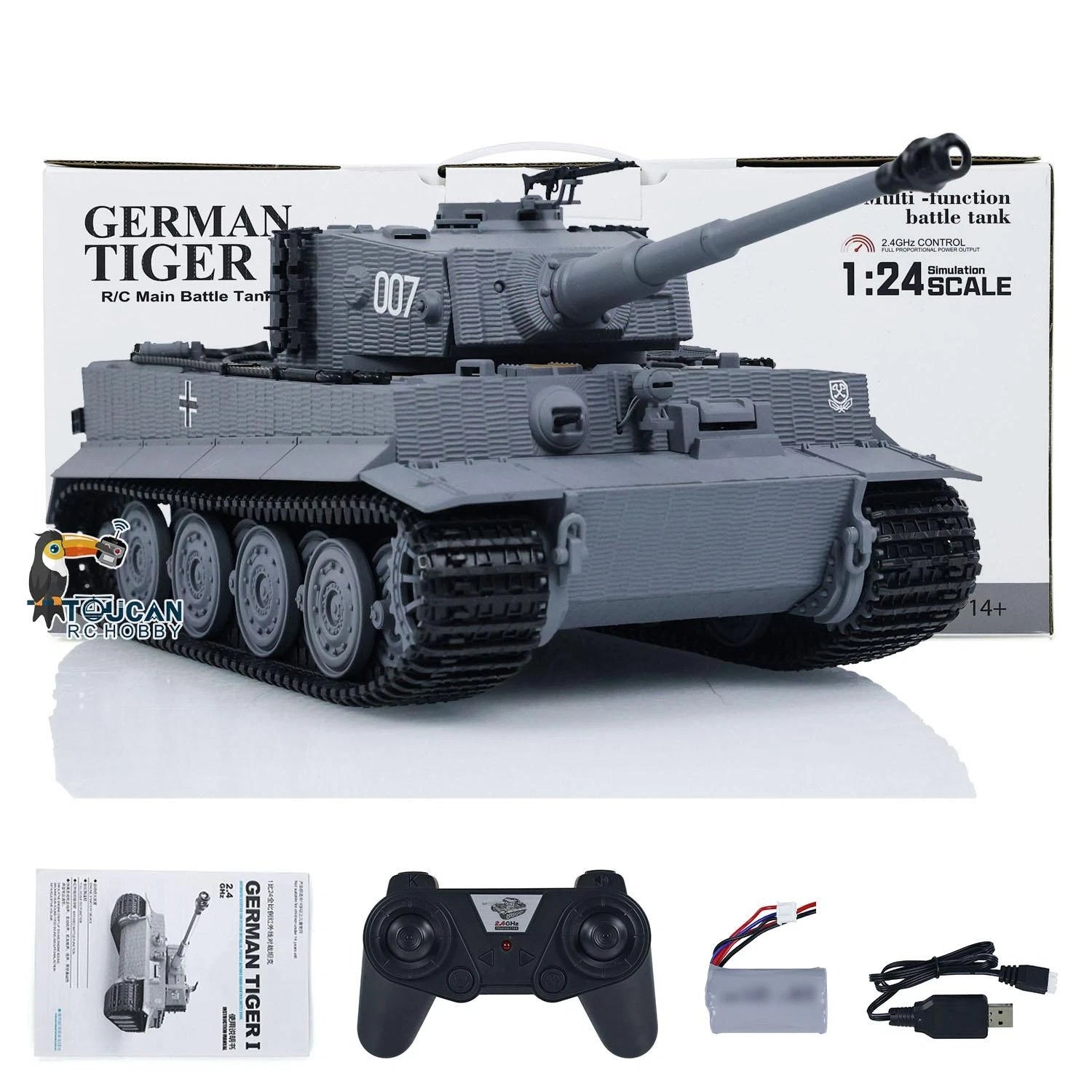 US Stock 1/24 RC Battle Tank Taigen Tiger I Infrared Combat