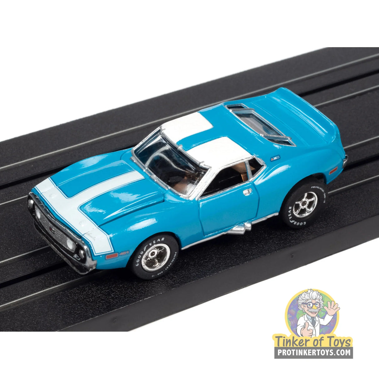 1971 AMC Javelin (Light Blue) 3A | SC354 | Auto World — on-track view