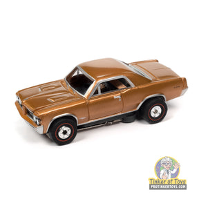 Gold 1964 Pontiac GTO slot car toy for Auto World SC390