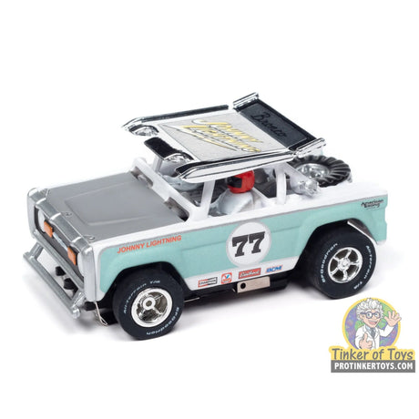 Xtraction 1972 Ford Baja Bronco (White with Light Teal Race Graphics) 1B | SC407 | Auto World — product view