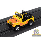Xtraction 1979 Jeep CJ-7 (Yellow with Orange 4x4 Graphics) 2A | SC407 | Auto World — on-track view