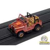 Xtraction 1979 Jeep CJ-7 (Russet Red Poly with Orange Renegade Graphics) 2B | SC407 | Auto World — on-track view