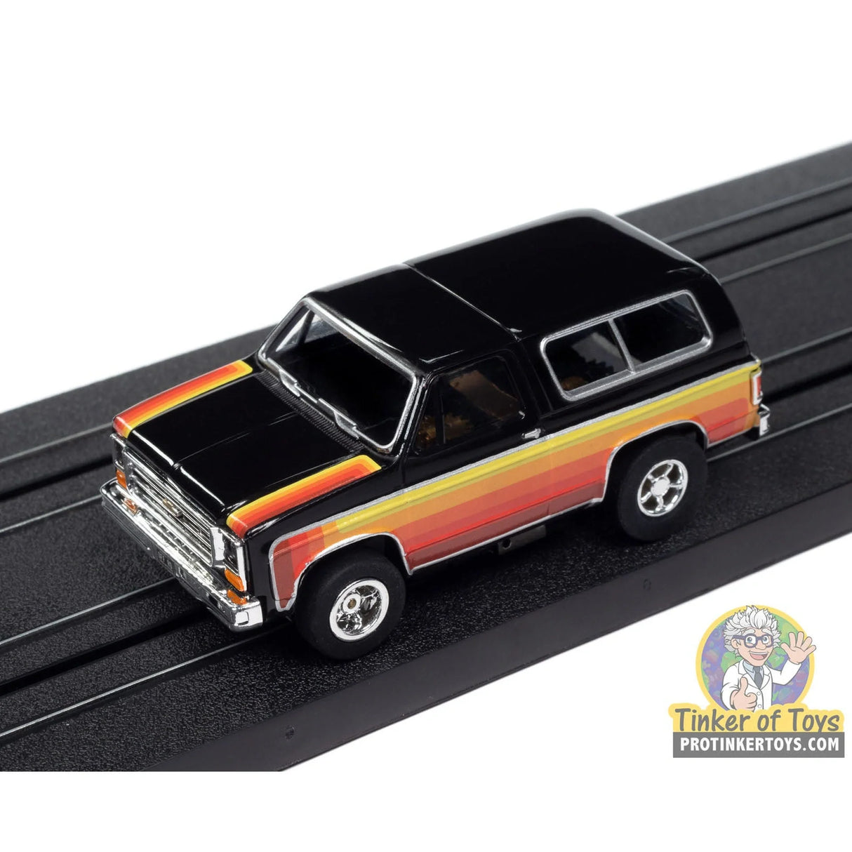 Xtraction 1979 Chevy Blazer (Black with Red & Yellow Side Panels) 3B | SC407 | Auto World — on-track view