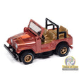 Red off-road toy vehicle with roll cage and open top for Auto World SC407