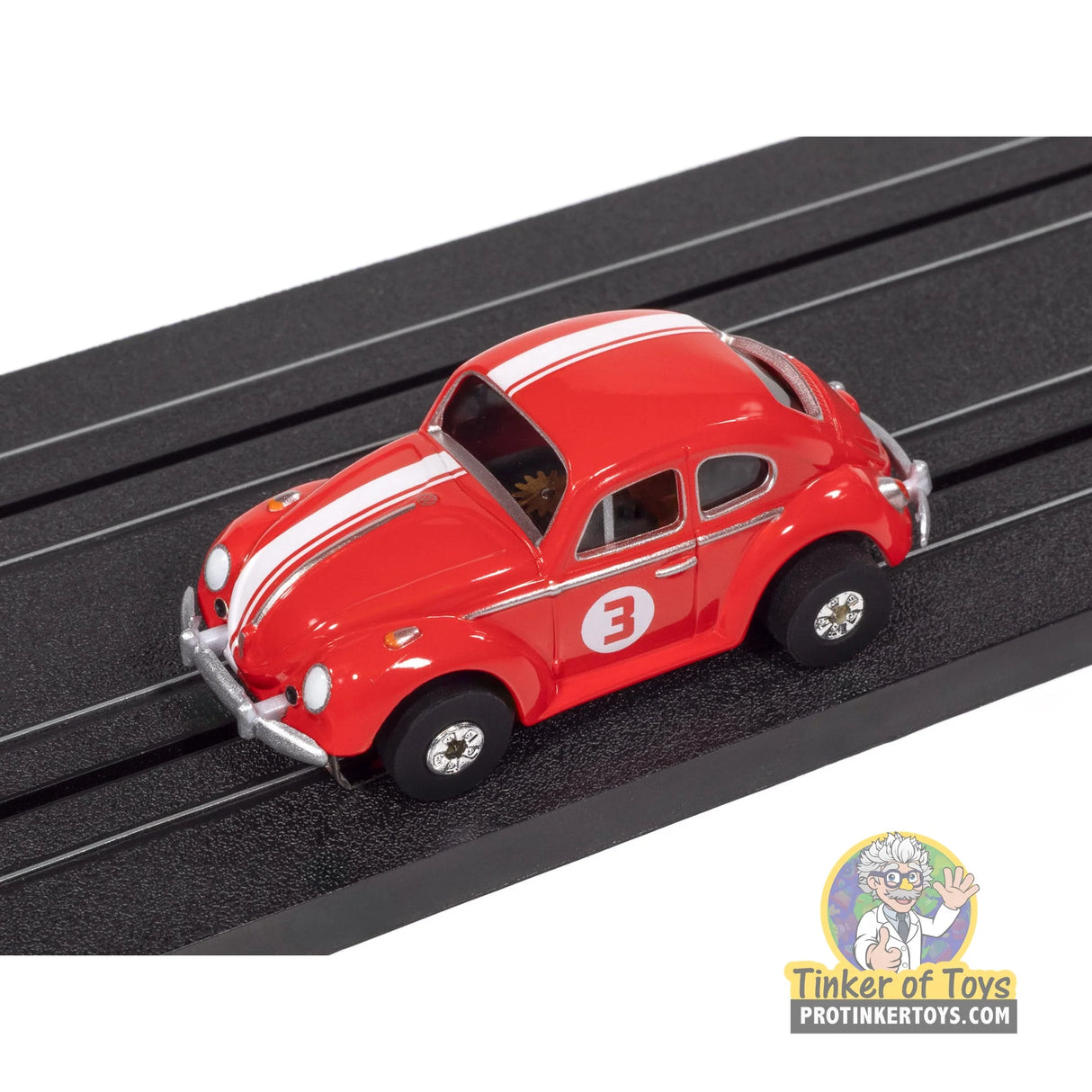 1966 Volkswagen Beetle Red 1A | SC431 | Auto World - on-track view