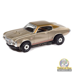 Auto World SC434 4B Thunderjet 1972 Buick GS in tan metallic, loose HO slot car