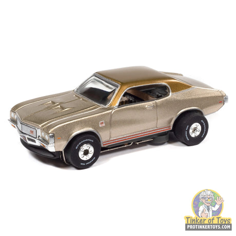 Auto World SC434 4B Thunderjet 1972 Buick GS in tan metallic, loose HO slot car