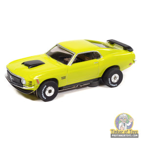 Auto World SC434 2B Thunderjet 1970 Ford Mustang Boss 429 in Grabber Green, loose HO slot car