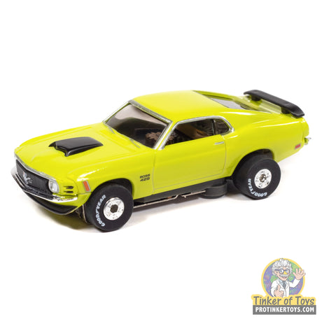Auto World SC434 2B Thunderjet 1970 Ford Mustang Boss 429 in Grabber Green, loose HO slot car