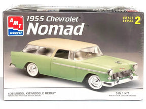 Green 1955 Chevrolet Nomad model kit box art for AMT