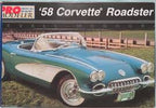 Blue 1958 Corvette Roadster model car on grass for Revell 85-5938