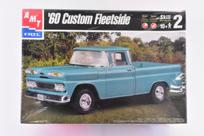 Light blue 1960s pickup truck model kit box art for AMT 6310