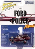 Second Chance 1964 FORD COUNTRY SQUIRE POLICE ZINGERS (DARK RED) 1:64 Diecast | SCM133 | Round2
