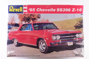 Red 1965 Chevelle SS396 Z-16 model car kit box art for Revell 7611