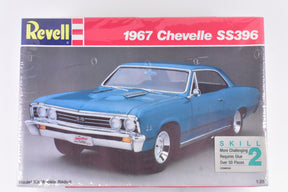 Blue 1967 Chevelle SS396 model kit box art for Revell