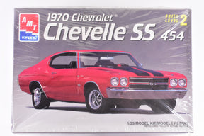 Red 1970 Chevrolet Chevelle SS 454 model kit box art for AMT 8940