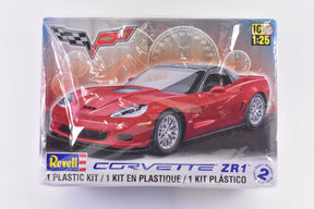 Red Corvette ZR1 model kit box, 1/25 scale, unassembled for Revell 85-4216