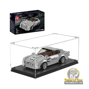 Silver scale model car kit, displayed in its box for Mould King MDK27050