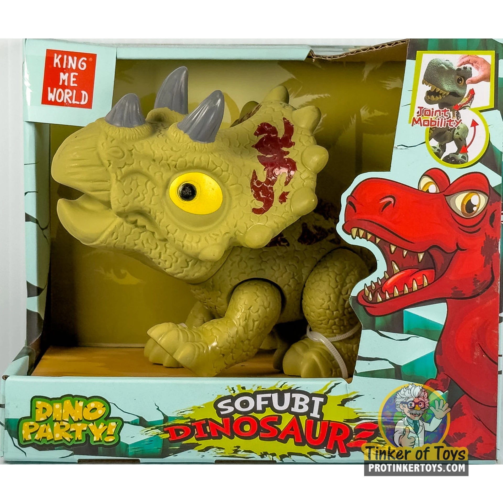 Sofubi Cartoon-Style Triceratops Dinosaur | IMX17202 | King Me