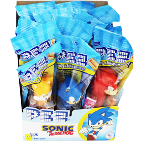 Sonic the Hedgehog themed pez dispensers in a box for Mountain Sweets 00767