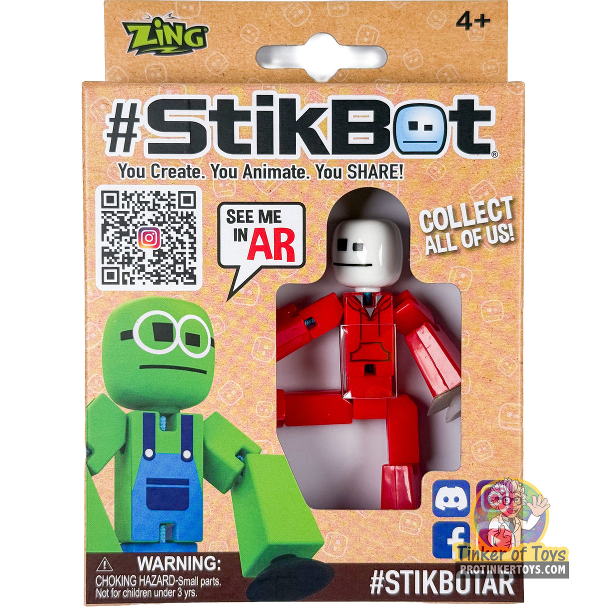 Stik Bot Singles White Man (Red Tuxedo) | TST616 | StikBot