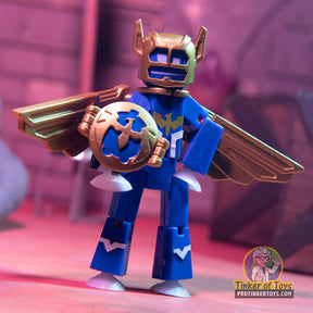 Blue and gold Stikbot Legendz action figure with outstretched wings for SB260VA