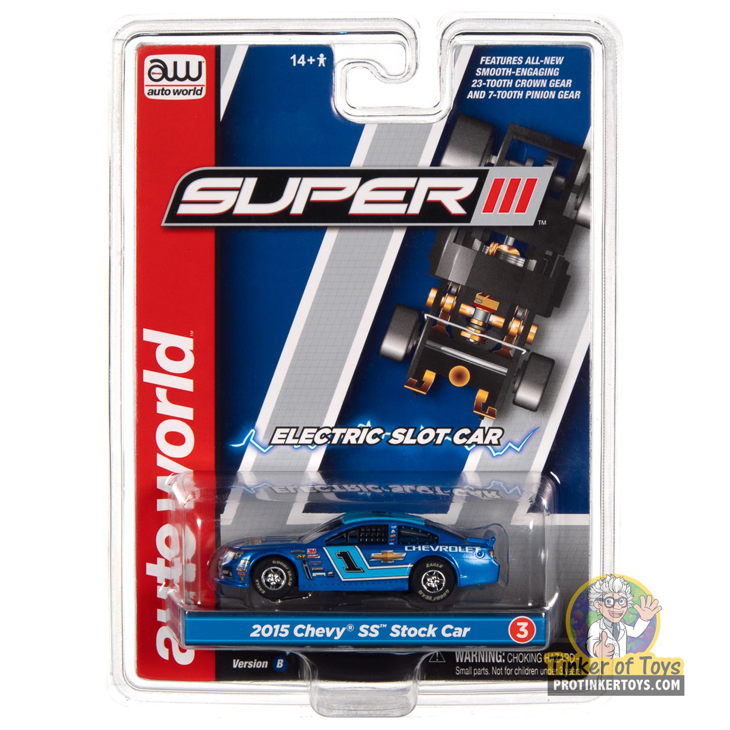 Super III 2015 Chevy SS Stock Car (Blue) 3B | SC383 | Auto World