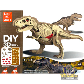 Dinosaur skeleton puzzle showing T-Rex dissection for educational play for King Me World IMX17254