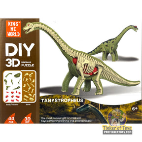 Dinosaur puzzle showing Tanystropheus skeleton and body parts for educational play for King Me World IMX17257