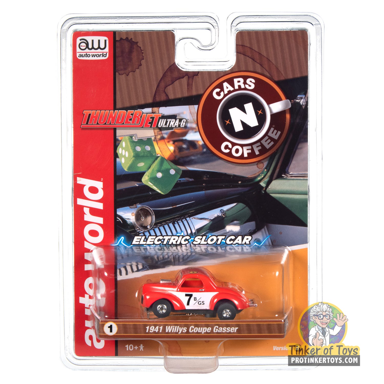 Thunderjet 1941 Willys Coupe Gasser (Red, Race Graphics) 1B | SC408 | Auto World