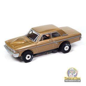 Gold 1964 Ford Thunderbolt slot car toy for Auto World SC408