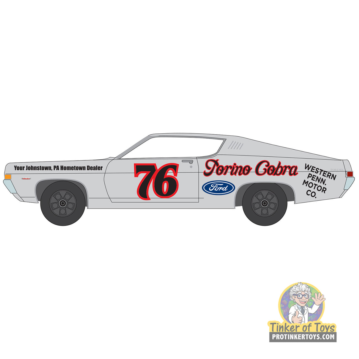 Thunderjet 1968 Ford Torino (Silver, Black & Red) 1A | SC423 | Auto World