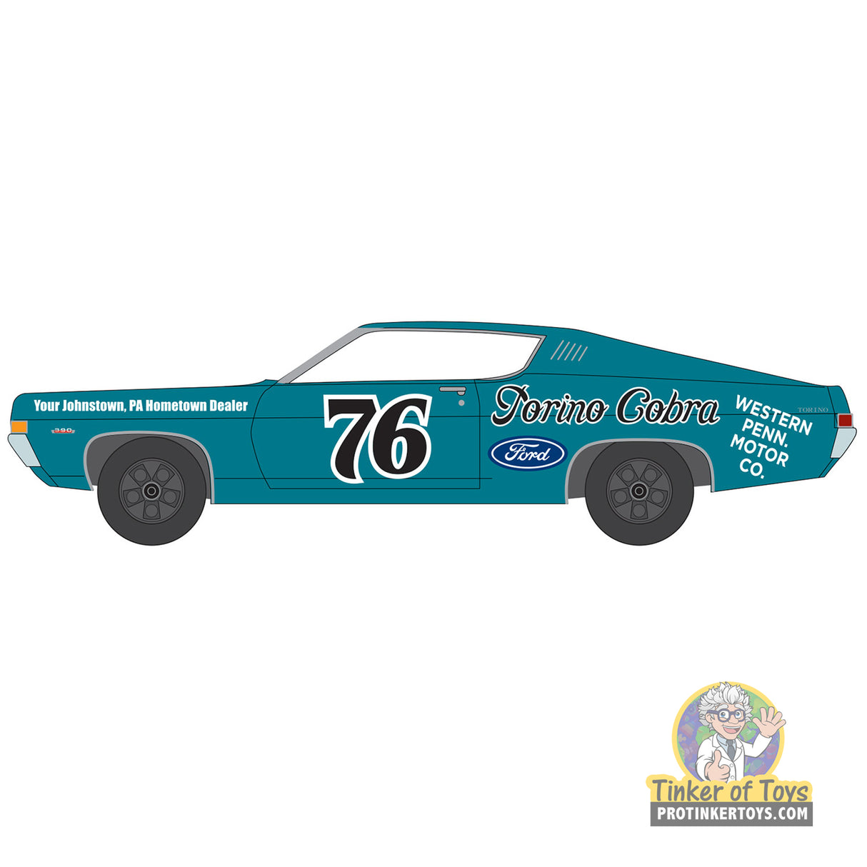 Thunderjet 1968 Ford Torino (Teal, Black & White) 1B | SC423 | Auto World