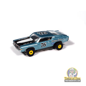 Teal, black, and white 1968 Ford Torino slot car toy car for Auto World SC423