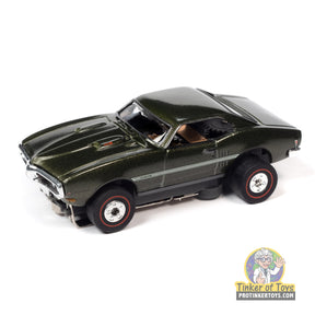 Green 1968 Pontiac Firebird toy car, detailed collectible model for Auto World SC392
