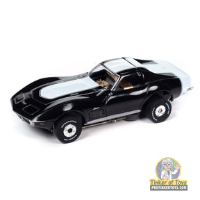 Black 1970 Chevrolet Corvette toy car, detailed slot car for Auto World SC394