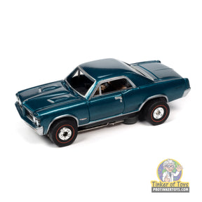 Blue 1964 Pontiac GTO slot car toy car for Auto World SC390