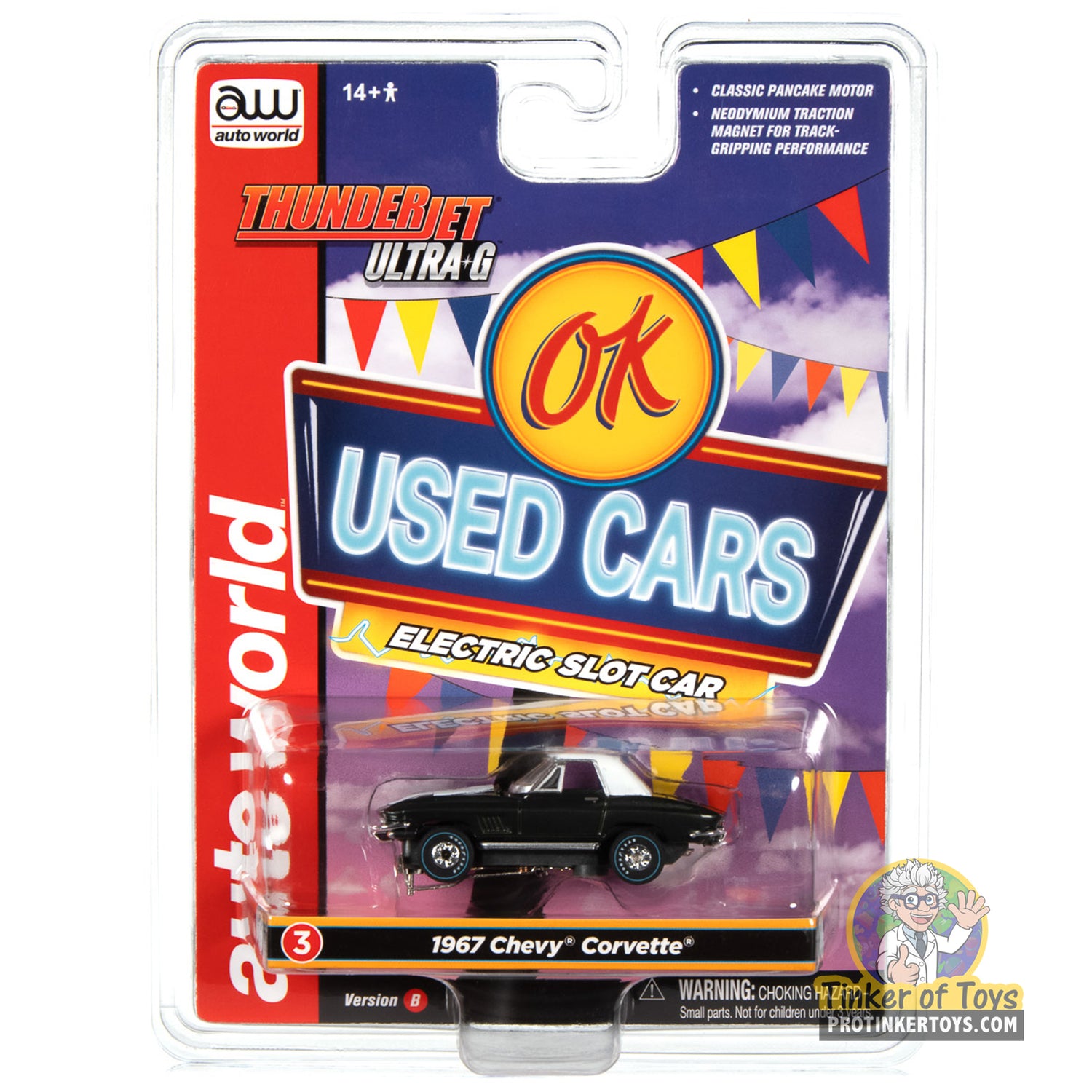 Thunderjet OK Used Cars 1967 Chevrolet Corvette (Black) 3B | SC390 | Auto World