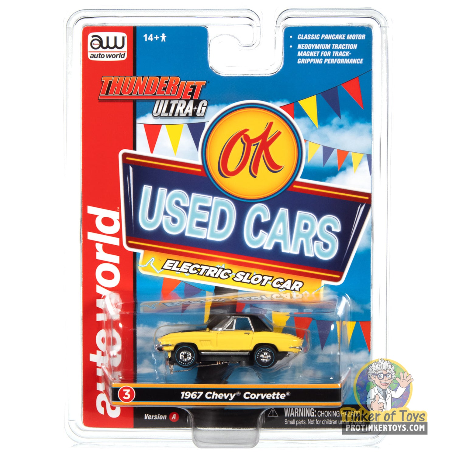 Thunderjet OK Used Cars 1967 Chevrolet Corvette (Yellow) 3A | SC390 | Auto World