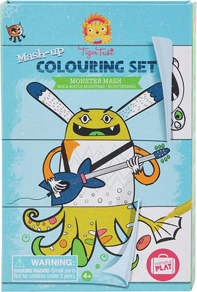 Colorful coloring set featuring a monster character playing a guitar for Schylling 21120