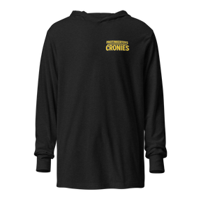 Black long-sleeve tee with " CRONIES" text for 5972651_18660